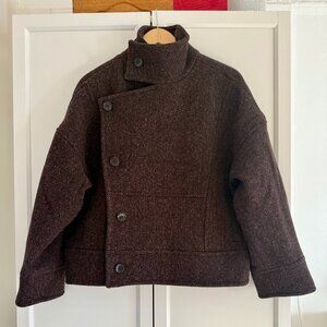Roseanna Brown Winter Coat 100% Virgin Wool - Size 36 (Small)